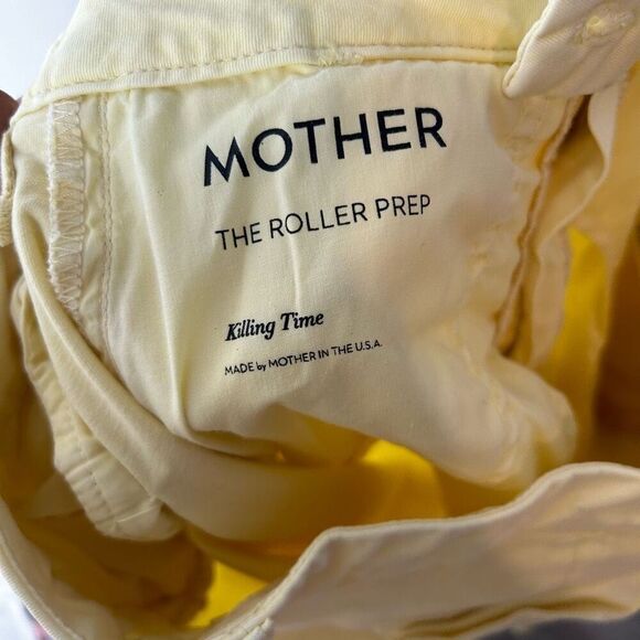 Mother The Roller Prep Pale Yellow Trouser Pants Size 27 Spring Summer Preppy - Picture 9 of 14